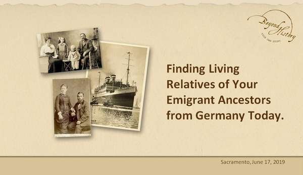First slide of the presentation for the International German Genealogy Conference 2019