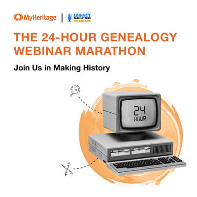 Announcement „The 24-hour Genealogy Webinar Marathon“