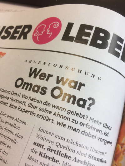 Article in the German magazine Frau im Leben with tips from Andrea Bentschneider