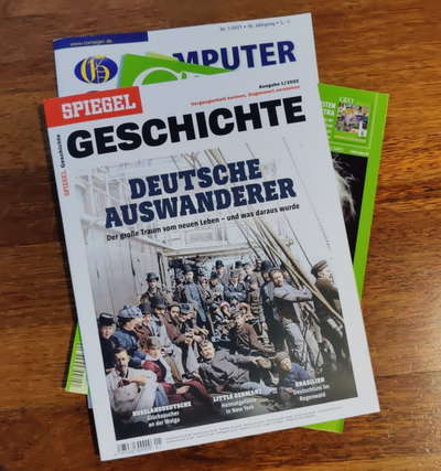 Cover of SPIEGEL Geschichte on the topic of German emigrants