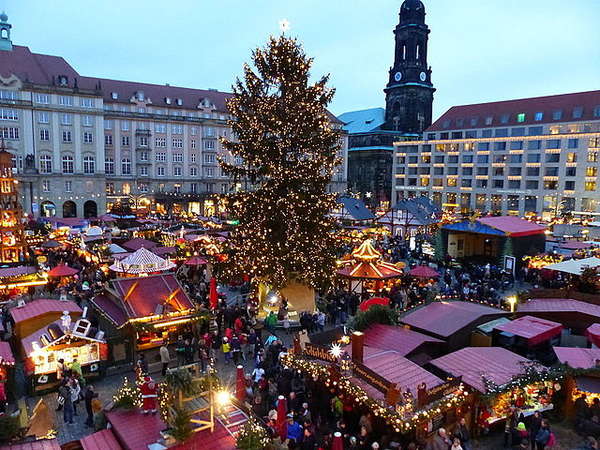 View of Dresden Striezelmarkt