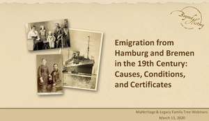 Andrea Bentschneider - Emigration via Hamburg title presentation „Emigration via Hamburg“