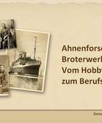 First slide of Andrea Bentschneider‘s presentation at the Genealogica 2021 on „Ahnenforschung als Broterwerb: Vom Hobbyforscher zum Berufsgenealogen“ (“Genealogy as a living: From being a hobby researcher to becoming a professional genealogist“).